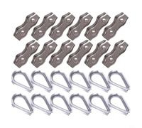 Morsetto duplex dell'acciaio inossidabile 304 12PCS e corredo del cavo metallico per le applicazioni affidabili (M quattro)