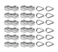 Morsetto duplex dell'acciaio inossidabile 304 12PCS e corredo del cavo metallico per le applicazioni affidabili (M5)