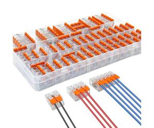 Morsetto Elettrici Rapidi, 60 Pezzi Morsetti di Collegamento da 4 mm², Mammut per Cavi Elettrici, Connettori Elettrici Rapidi 2-3-5 Entrate