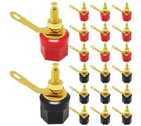Morsetto for altoparlante for amplificatore placcato oro da 20 pezzi Morsetto for terminale for altoparlante con spina a banana da 4 mm for connettore(20 Black)