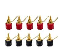 Morsetto for altoparlante for amplificatore placcato oro da 40 pezzi Morsetto for terminale for altoparlante con spina a banana da 4 mm for connettore(20 Red 20 Black)