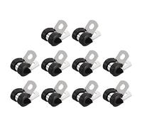 Morsetto for tubo, 20 pezzi Morsetto for cavo da 1/4 di pollice (6 mm) Morsetto isolato con imbottitura in gomma in acciaio inossidabile 304 Morsetto in metallo a forma di R for filo di tubo (Size :
