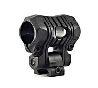 Morsetto Girevole per Torcia Elettrica per Elmetto - Supporto Regolabile a 360° per Slot Laterale per Elmetto Compatibile con Guida, Supporto per Torcia Elettrica Alluminio Leggero(Black)