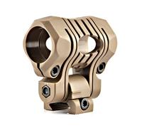 Morsetto Girevole per Torcia Elettrica per Elmetto - Supporto Regolabile a 360° per Slot Laterale per Elmetto Compatibile con Guida, Supporto per Torcia Elettrica Alluminio Leggero(Brown)