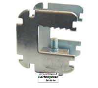 Morsetto in acciaio con triplo attacco per bloccaggio su trave e putrella - f...