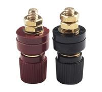 Morsetto in ottone M6 con filettatura allungata da 40 mm, terminale a vite ad alta corrente da 100 A per saldatrici, generatori di ricarica, pannelli solari, camper e applicazioni marine (coppia rosso