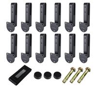 Morsetto in vetro nero resistente in acciaio inossidabile per ringhiera per recinzione piscina, 12 pezzi, adatto a morsetti per montaggio laterale di spessore del vetro da 8 mm a 10 mm