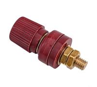 Morsetto M6 ad alta corrente, tipo 333, connettore in ottone con guscio isolante, capacità 100 A, per saldatrici, generatori di ricarica, barche, camion, camper, pannelli solari, rosso nero (rosso)