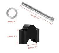Morsetto montuosicuro universale movimentazione con motociclo compatibile con 28 mm 1 1 1 8 pollici e 22 mm 7 da 8 pollici manubrio(Black 28mm)