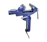 Morsetto multifunzionale for impieghi gravosi girevole a 360 gradi con larghezza 75 mm fori for montanti di serraggio for tavolo in ghisa, morsa da banco migliorata Per uso fai da te(Silver)