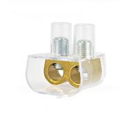 MORSETTO MULTIPLO 2 FORI 6MM A VITE CON CAPPUCCIO TRASPARENTE BLISTER 10 PEZZI CON2BL-CNTC07.2BL CONTACT