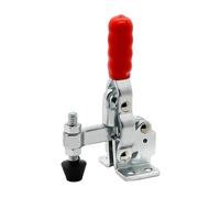 Morsetto per bavaglio verticale, 1 pezzo, forza di tenuta 91 kg, tipo di impugnatura fissa/U, braccio a 100°, manico a 60°, montaggio a flangia (Fixed Handle-SUS304)