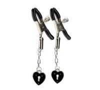 Morsetto Per Capezzoli Con Chiave A Forma Di Cuore Per Clitoride Per Regolabile In Acciaio Inossidabile SM Giocattolo Del Sesso Coppia Che Flirta Donne(Red)
