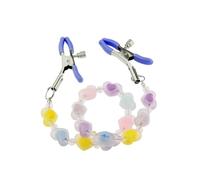 Morsetto per capezzoli con collana,Pinze per il seno per donna,Giocattoli per la stimolazione dei capezzoli,regolabile,Anelli per capezzoli non perforati in acciaio inossidabile (Blu navy)