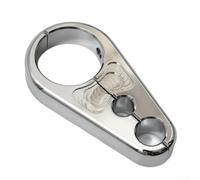 Morsetto per cavi in due pezzi, 25 mm, per alluminio cromato, due pezzi | Tenuta salda per cavo frizione, acceleratore, cavo del freno, diametro 25 mm, effetto cromato