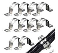 Morsetto per cinturino con tubo a U - a U per morsetti per condotti in acciaio inossidabile da 10 pezzi - Morsetto per fascetta per tubi On Fascetta per tubi 2 fori per per cavi Supporto