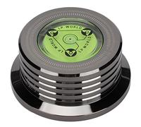Morsetto per disco giradischi in alluminio per stabilizzatore peso record, morsetto per dischi con livellamento a bolla, stabilizzatore disco per giradischi, foro mandrino (Nero lucido)