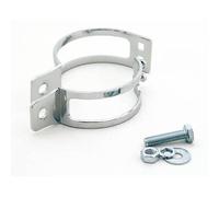 Morsetto per indicatori di direzione, in due pezzi, cromato, fissaggio tubo 51-54mm, argento