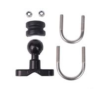 Morsetto per manubrio moto con sfera da 24 mm per cuffie intercom - kit di fissaggio con bullone a U nero