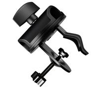 Morsetto per Microfono da Scrivania 19mm, Gancio Nero in Metallo | Manopola Ergonomica, per Bracci e Microfoni Portatili Rotazione a 360 Gradi, Disco Girevole