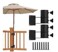Morsetto per Ombrello per Sedia,2 Pezzi per Ombrellone da Patio - Supporto per Morsetto Ombrellone,per Balcone Ristorante caffè Spiaggia Giardino Evento Esterno Ringhiera Barca Prato