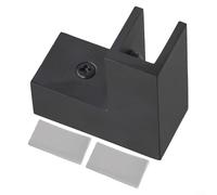 Morsetto per porta della doccia, moderno quadrato in vetro a 90 gradi, staffa fissa per pannello del bagno, per vetro temperato da 8-12 mm, struttura in ottone con finitura cromata (nero)