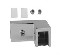 Morsetto per porta della doccia, moderno quadrato in vetro a 90 gradi, staffa fissa per pannello del bagno, hardware per vetro temperato da 8-12 mm, struttura in ottone cromato (cromato)