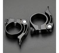 Morsetto per reggisella a sgancio rapido per biciclette con sistema a leva interamente in metallo e rondella in rame per una riduzione dell'attacco (nero, 34,9 mm)