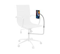 Morsetto per sedia a collo di cigno - CTA morsetto per sedie da scrivania con meccanismo a morsetto e collo d'oca con supporto universale per tablet da 7-13" (PAD-CHAIRPW) - Bianco