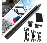 Morsetto per selfie da moto, 155 cm, doppio morsetto per terze persone, rotazione a 360°/180°, con testa a sfera, adattatore da 1/4", per Insta360 X5 X4 X3 X2 ONE RS