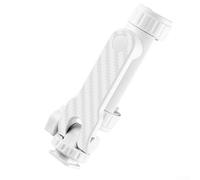 Morsetto per smartphone a doppio slitta fredda, testa a sfera a 360° per microfono e luce LED, impugnatura regolabile, compatibile con treppiede da 1/4"-20 (bianco)