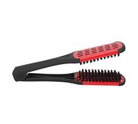 Morsetto per spazzola a doppia faccia in setola, morsetto per piastra per capelli Molla multifunzionale per migliorare la salute dei capelli(rosso)