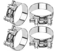 Morsetto per Tubo di Scarico dell'acciaio per Moto 4Pcs Morsetto per Fascetta di Scarico Turbo Regolabile per Condotte Automotive Applicazioni Industriali (52-55mm)