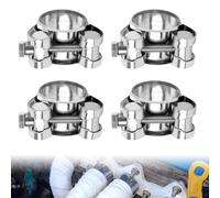 Morsetto per Tubo di Scarico dell'acciaio per Moto 4Pcs Morsetto per Fascetta di Scarico Turbo Regolabile per Condotte Automotive Applicazioni Industriali (20-22mm)