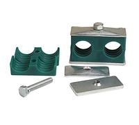 Morsetto per tubo idraulico, 2 pezzi, morsetti per tubi in plastica, doppio/doppio, standard metrico, per tubi con diametro esterno di 19 mm