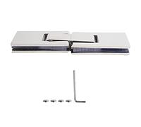 Morsetto Porta in Acciaio Inossidabile 180 Gradi, Clip per Vetro Bagno, Supporto Resistente, Chiusura Automatica a 25 - 35 Gradi - Materiale 304, Antiruggine, Facile Installazion