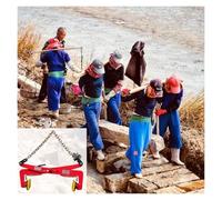 Morsetto regolabile per sollevamento pietre con mandrino in gomma, strumento a forbice per collegamento a catena, per roccia, piastre in acciaio, marmo e piastrelle cave (larghezza di apertura 9,9