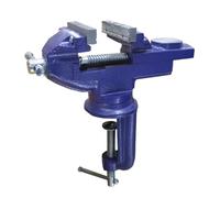 Morsetto resistente multifunzionale girevole da 75 mm di larghezza con fori di bloccaggio for tavolo in ghisa Morsetto da banco aggiornato(Silver)