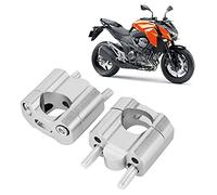 Morsetto Riser per Manubrio Moto, Morsetto per Montaggio Manubrio, Coppia 22mm/28mm 1/8in 7/8in Morsetti per Montaggio Manubrio Moto Adattatore Riser Lega di Alluminio CNC(Argento)