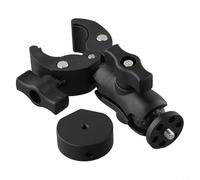 Morsetto rotondo regolabile per mini staffa di montaggio Starlink con adattatore in lega di alluminio per pali da tetto camper, guardrail installazione camper e yacht (staffa + nero)