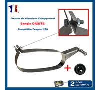 Peugeot Morsetto Cinturino Riparazione Silenziatore Posteriore + Silentblock Lato Destro per 206