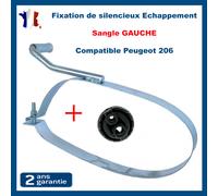 Morsetto Scarico Cinturino + Silentblock Compatibile 206 cc Sw 206 Per Sinistra