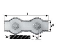 Morsetto serracavi 2 mm Acciaio galvanizzato zinco dörner + helmer 4814444 20