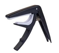 Morsetto traspositore a clip a sostituzione, Capotasto for chitarra 2 pezzi universale a cambio rapido nero e bianco(Black)