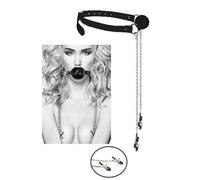 Morso bondage con pinze morsetti strizza capezzoli gag ball costrittivo sadomaso