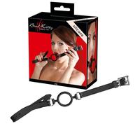 morso con anello in silicone nero per sesso orale bocca aperta bavaglio black