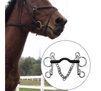 Morso per cavallo, bocca con finiture in argento, con catena a ganci per