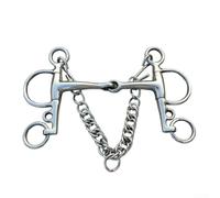 Morso per cavallo in acciaio inox, 12 5 cm, con ganci e catene per un efficace controllo della direzione di guida e comodo da indossare