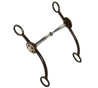 Morso western anticato snodato con inserti in rame e chiamate texas star