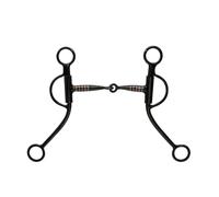 Morso western in ferro nero snodato con aste lunghe e imboccatura con inserti in